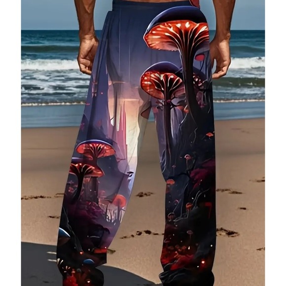 Glowing Mushroom Sleep Pajama Lounge Pants Men's Size 2XL - Picture 1 of 4
